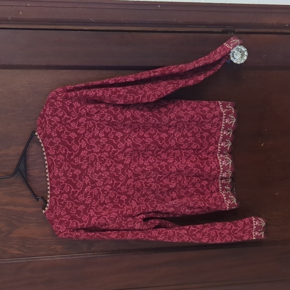 Icelandic Designs Red Thick Warm Slightly Cropped Beautiful Sweater Size Large - Picture 6 of 7
